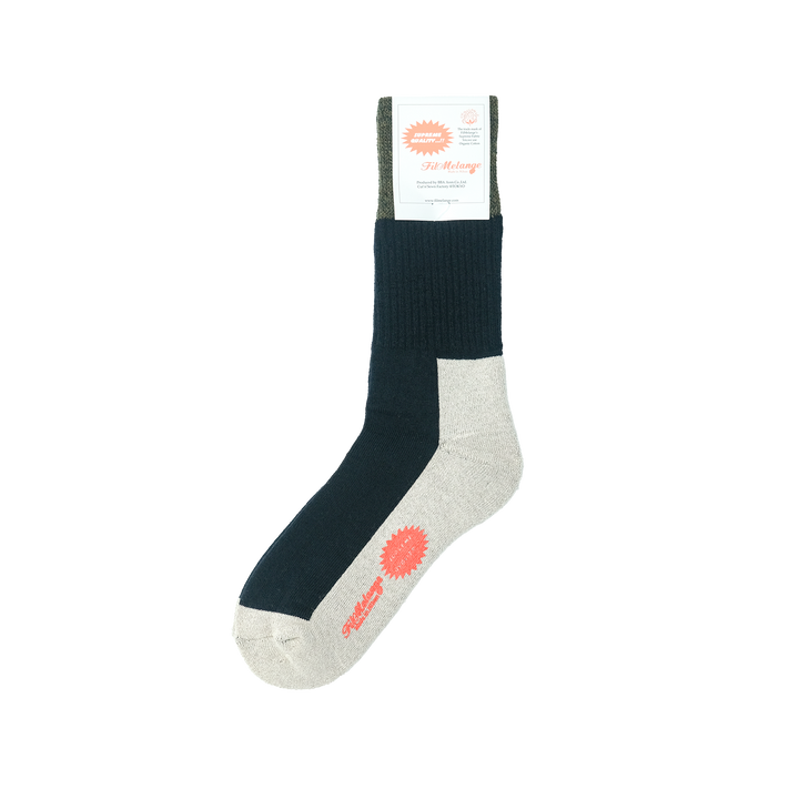 【WOMENS】RICHARD / リチャード COTTON WOOL SOCKS D.NAVY/KHAKI/ECRU