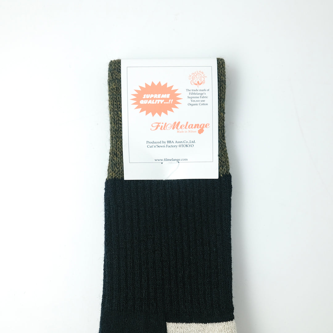 【WOMENS】RICHARD / リチャード COTTON WOOL SOCKS D.NAVY/KHAKI/ECRU