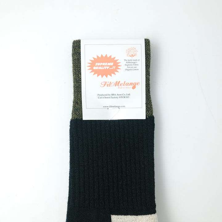 【WOMENS】RICHARD / リチャード COTTON WOOL SOCKS D.NAVY/KHAKI/ECRU