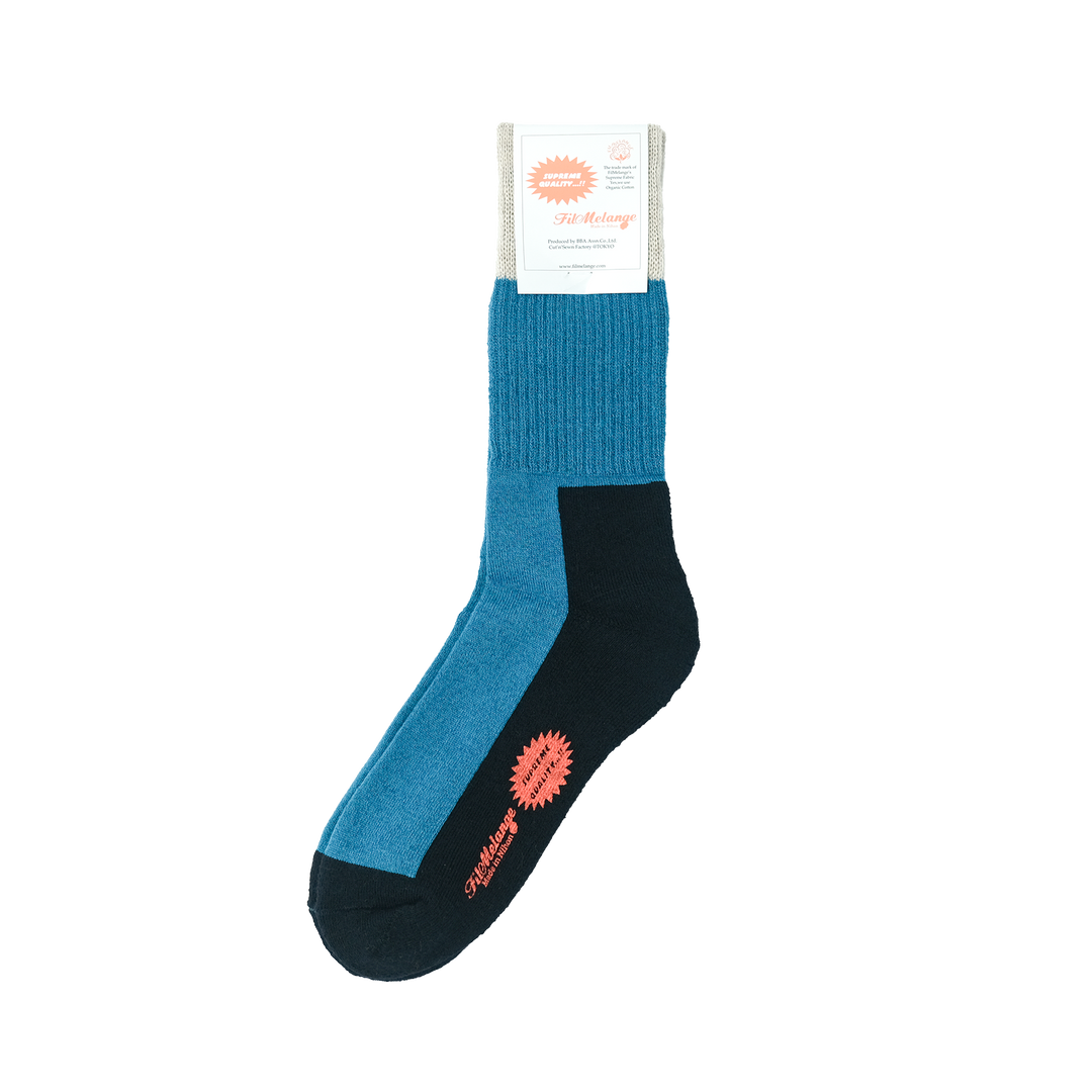【WOMENS】RICHARD / リチャード COTTON WOOL SOCKS T.BLUE/ECRU/D.NAVY