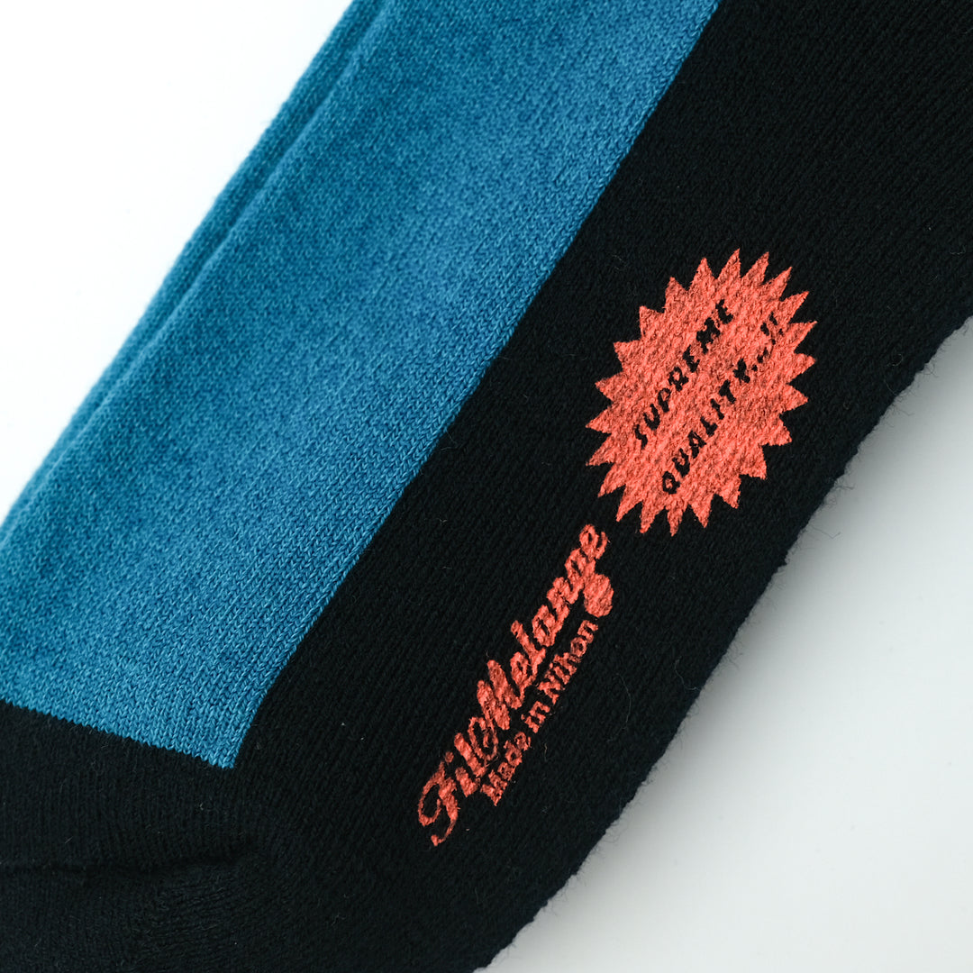 【WOMENS】RICHARD / リチャード COTTON WOOL SOCKS T.BLUE/ECRU/D.NAVY