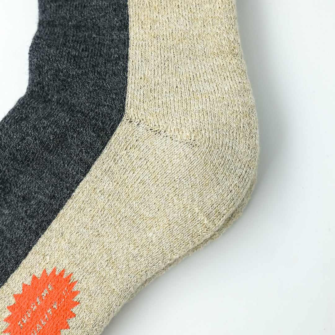 【MENS】RICHARD / リチャード COTTON WOOL SOCKS CHARCOAL/PLUM/ECRU