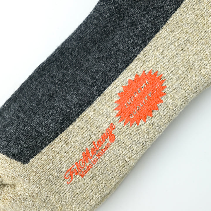 【MENS】RICHARD / リチャード COTTON WOOL SOCKS CHARCOAL/PLUM/ECRU