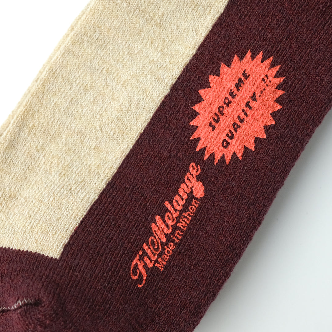 【MENS】RICHARD / リチャード COTTON WOOL SOCKS ECRU/ORANGE/PLUM