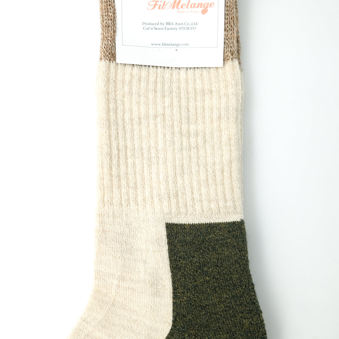 【WOMENS】RICHARD / リチャード COTTON WOOL SOCKS ECRU/BEIGE/KHAKI