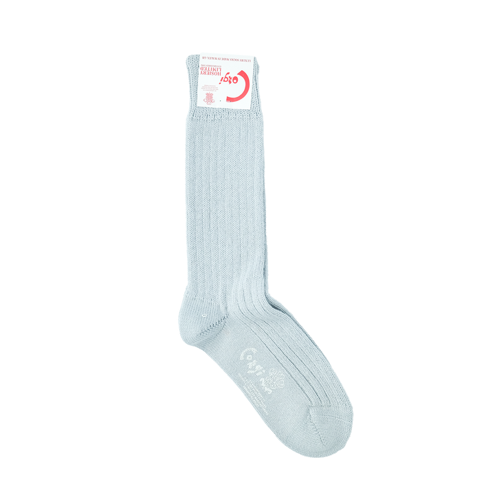 【WOMENS】SOFT COTTON 3×1 RIB SOCKS LIGHT GRAY