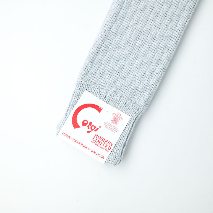 【WOMENS】SOFT COTTON 3×1 RIB SOCKS LIGHT GRAY