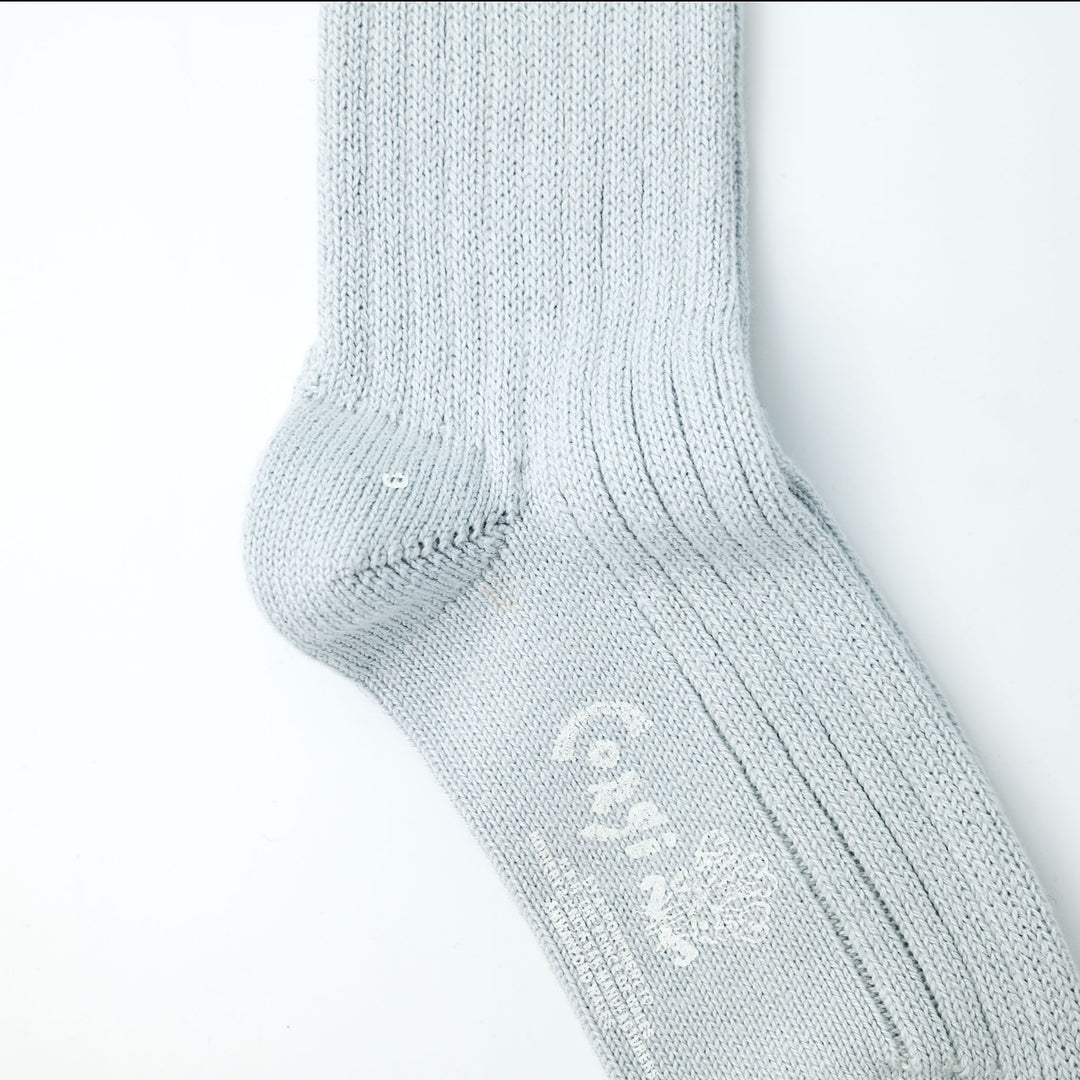 【WOMENS】SOFT COTTON 3×1 RIB SOCKS LIGHT GRAY