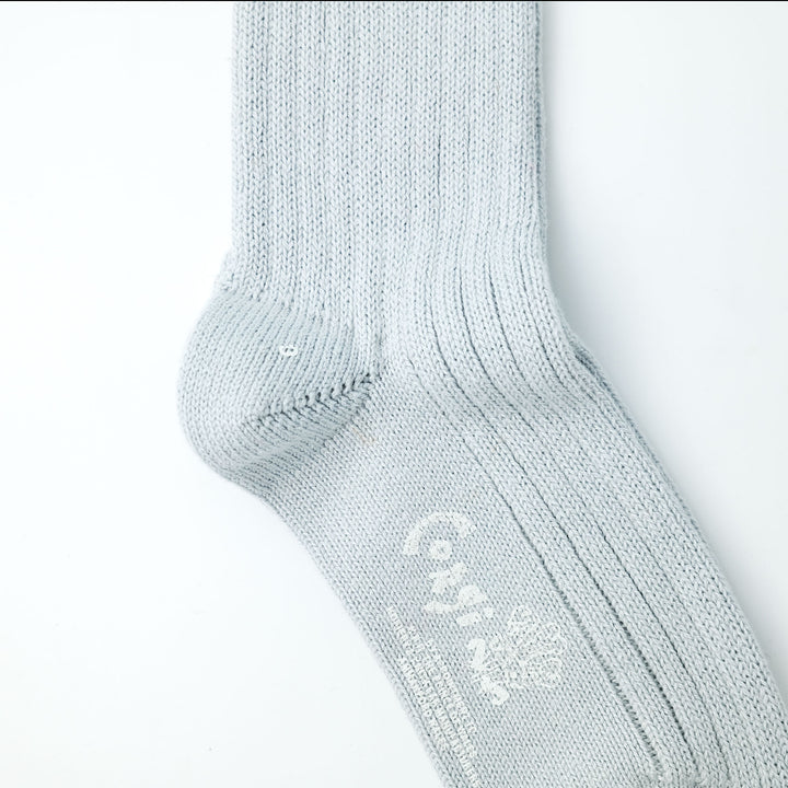 【WOMENS】SOFT COTTON 3×1 RIB SOCKS LIGHT GRAY