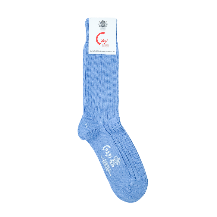 【WOMENS】SOFT COTTON 3×1 RIB SOCKS LT.BLUE