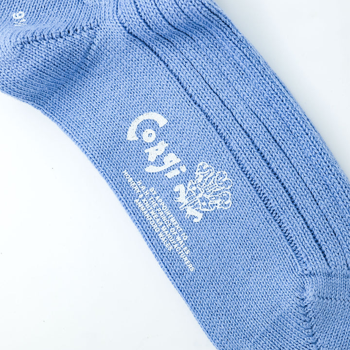 【WOMENS】SOFT COTTON 3×1 RIB SOCKS LT.BLUE