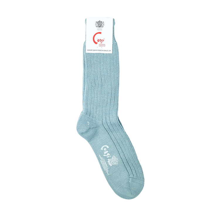 【WOMENS】SOFT COTTON 3×1 RIB SOCKS PEARL GREY
