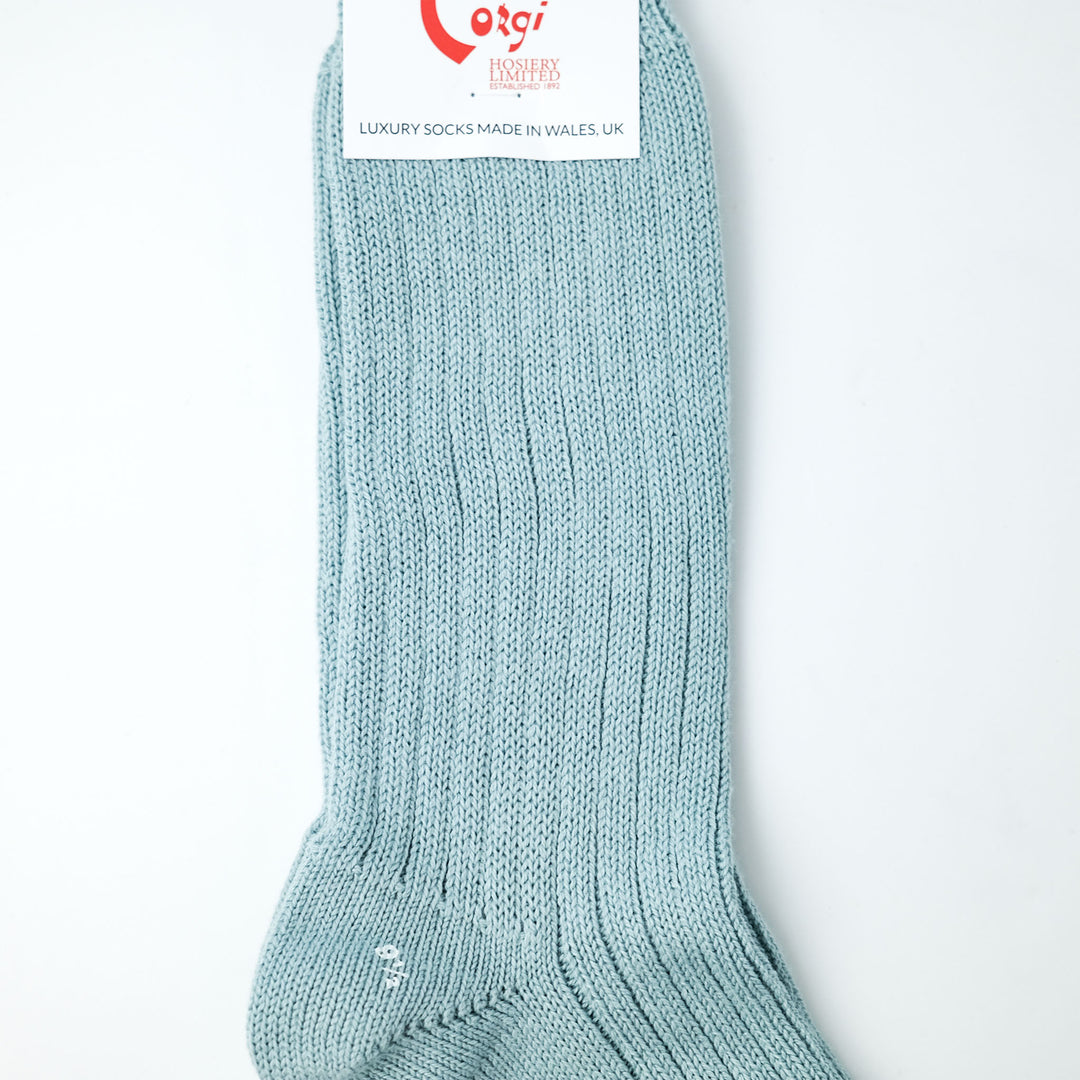 【WOMENS】SOFT COTTON 3×1 RIB SOCKS PEARL GREY