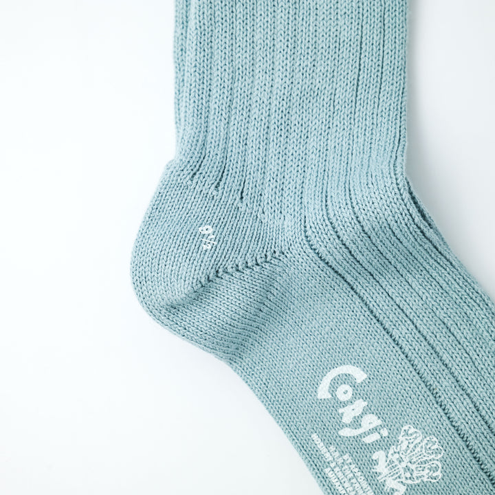 【WOMENS】SOFT COTTON 3×1 RIB SOCKS PEARL GREY