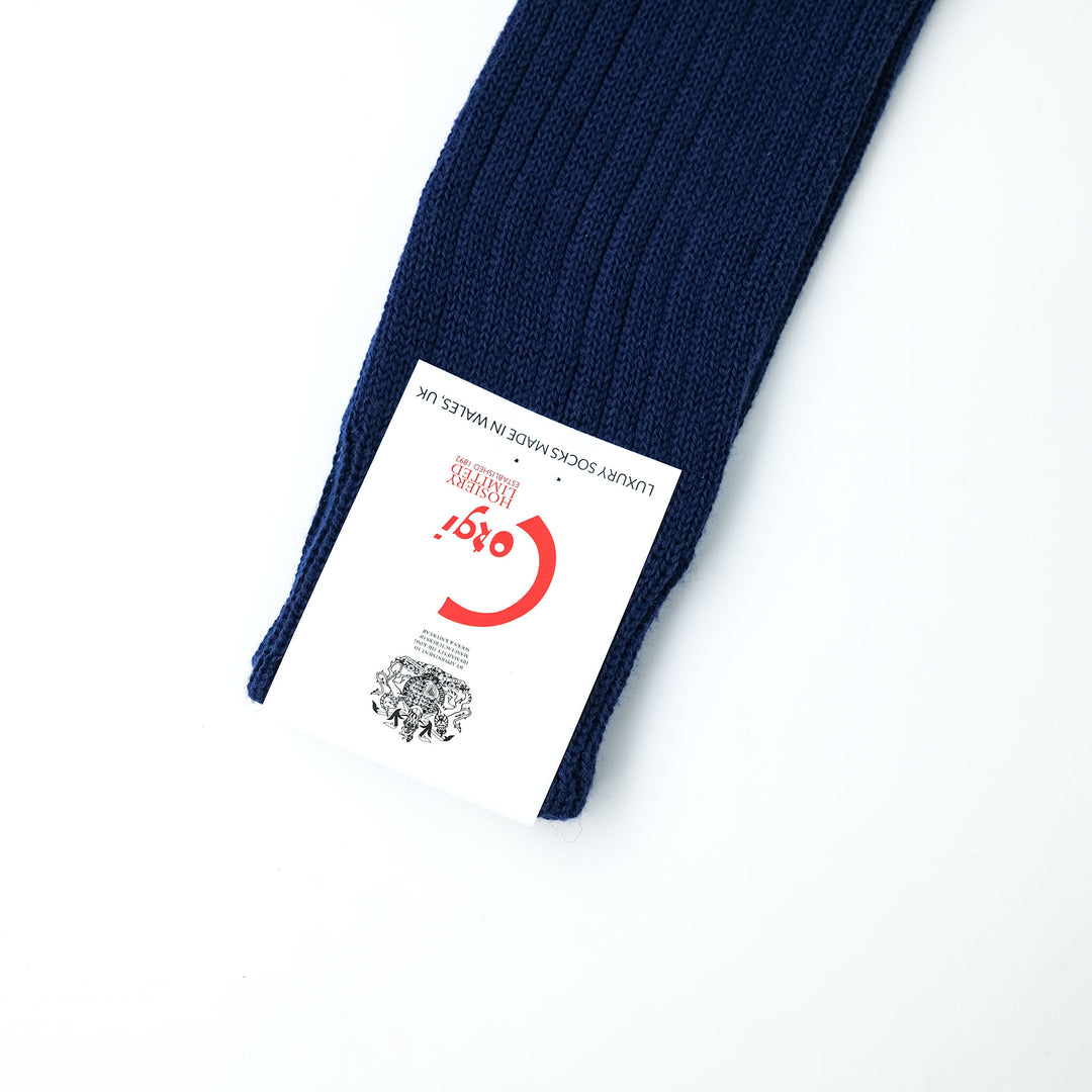 【WOMENS】SOFT COTTON 3×1 RIB SOCKS NAVY
