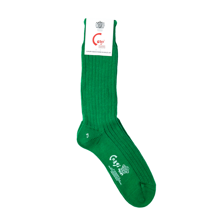 【WOMENS】SOFT COTTON 3×1 RIB SOCKS EMERALD
