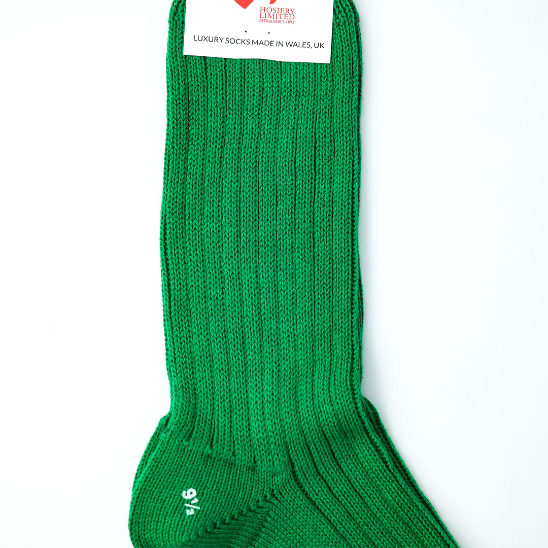 【WOMENS】SOFT COTTON 3×1 RIB SOCKS EMERALD