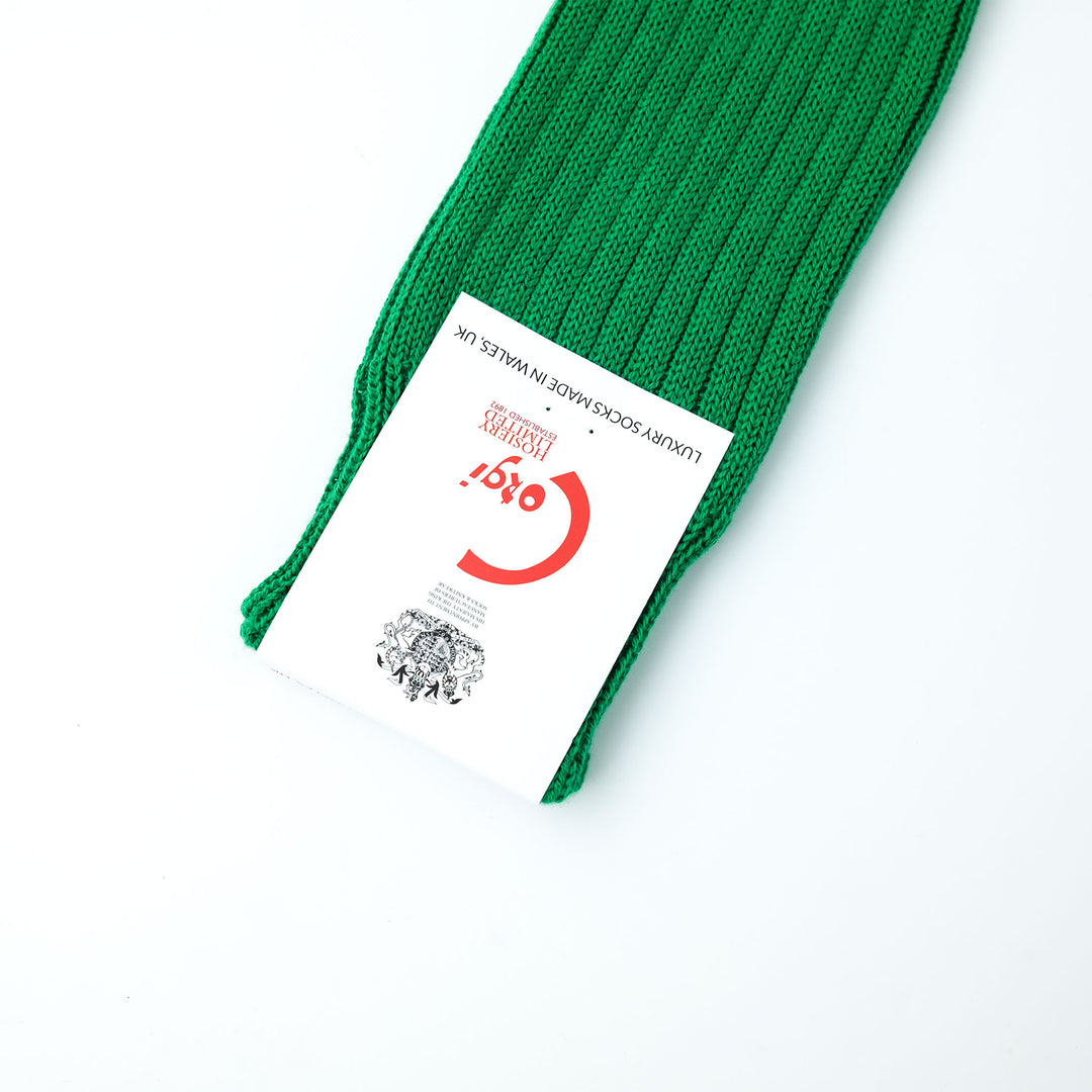 【WOMENS】SOFT COTTON 3×1 RIB SOCKS EMERALD