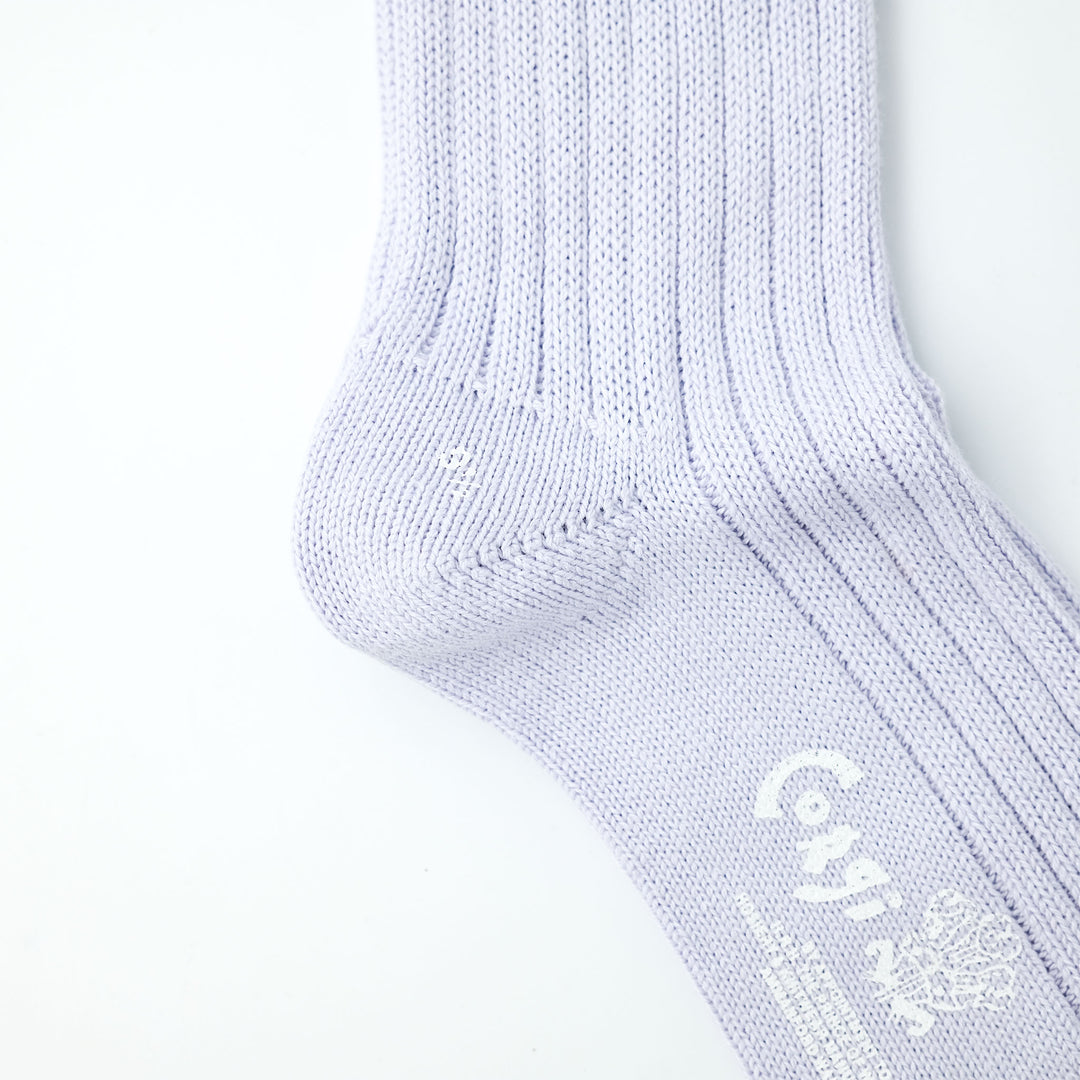 【WOMENS】SOFT COTTON 3×1 RIB SOCKS LILAC