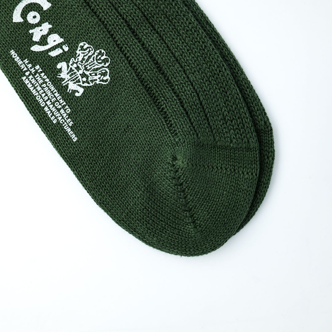 【WOMENS】SOFT COTTON 3×1 RIB SOCKS MOSS