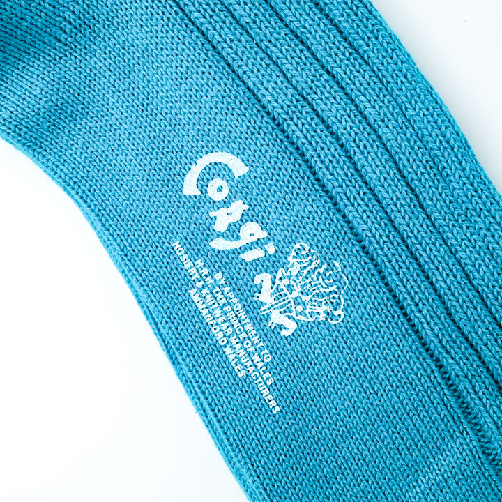 【MENS】SOFT COTTON 5×1 RIB SHORT SOCKS PEACOCK