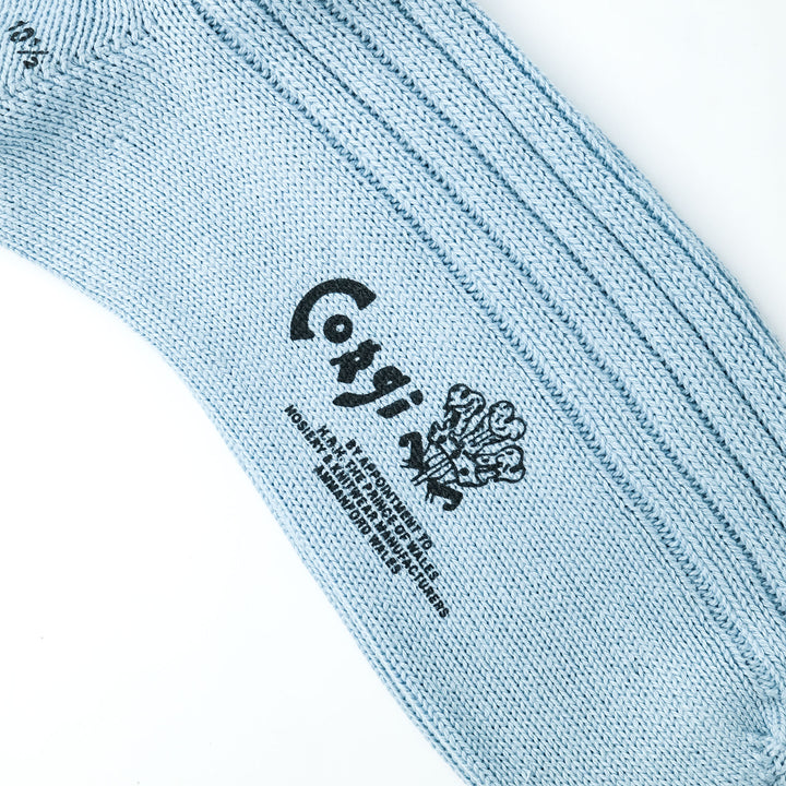 【MENS】SOFT COTTON 5×1 RIB SHORT SOCKS LT.BLUE