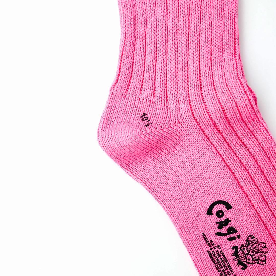 【MENS】SOFT COTTON 5×1 RIB SHORT SOCKS PINK
