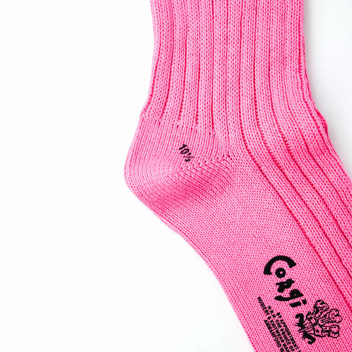 【MENS】SOFT COTTON 5×1 RIB SHORT SOCKS PINK