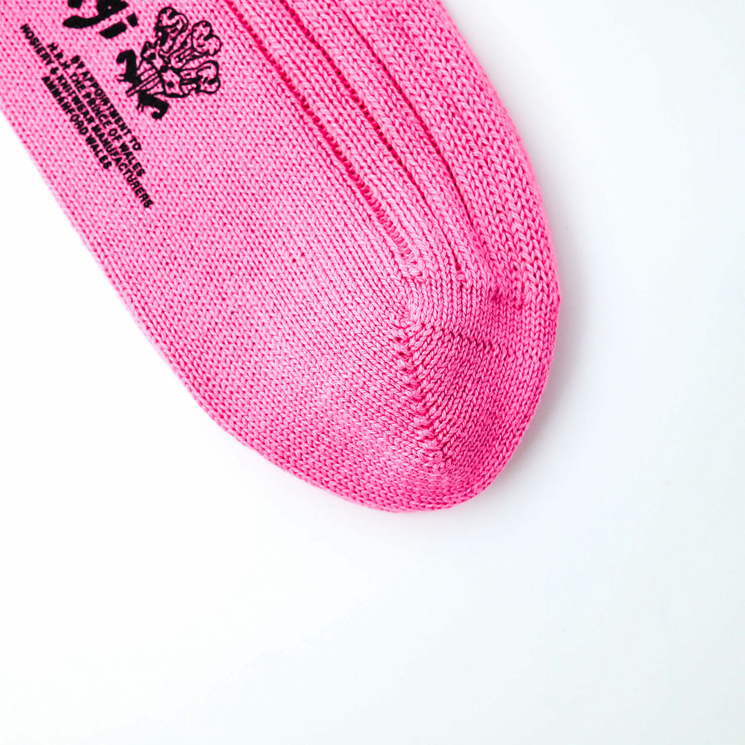 【MENS】SOFT COTTON 5×1 RIB SHORT SOCKS PINK