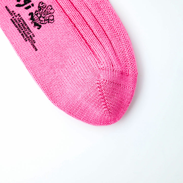 【MENS】SOFT COTTON 5×1 RIB SHORT SOCKS PINK