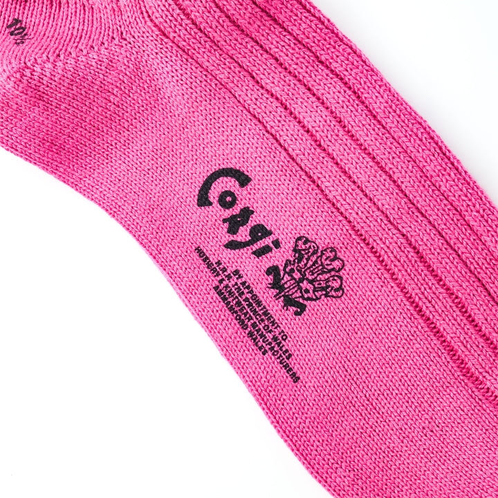 【MENS】SOFT COTTON 5×1 RIB SHORT SOCKS SHOCKING PINK