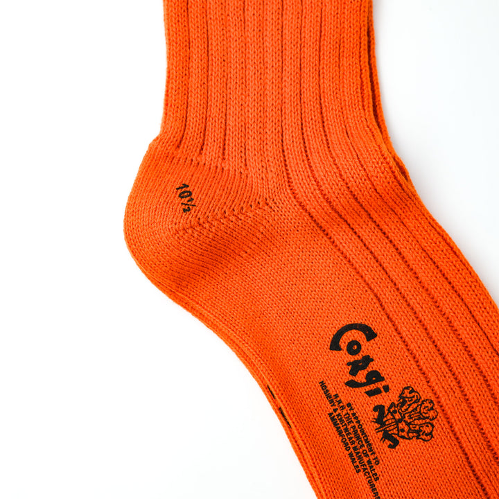 【MENS】SOFT COTTON 5×1 RIB SHORT SOCKS ORANGE