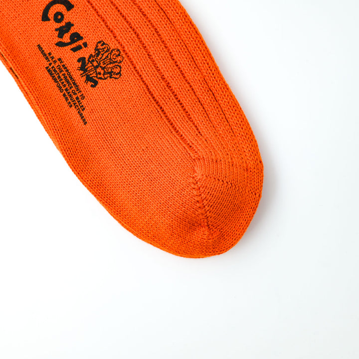 【MENS】SOFT COTTON 5×1 RIB SHORT SOCKS ORANGE
