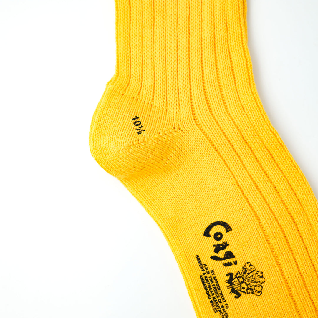 【MENS】SOFT COTTON 5×1 RIB SHORT SOCKS YELLOW