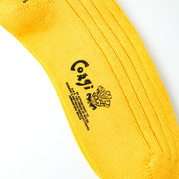 【MENS】SOFT COTTON 5×1 RIB SHORT SOCKS YELLOW