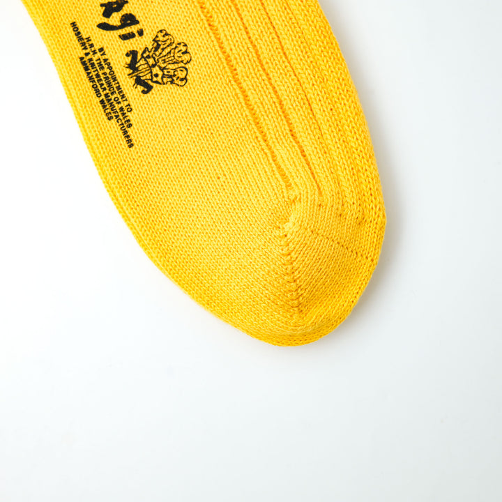 【MENS】SOFT COTTON 5×1 RIB SHORT SOCKS YELLOW