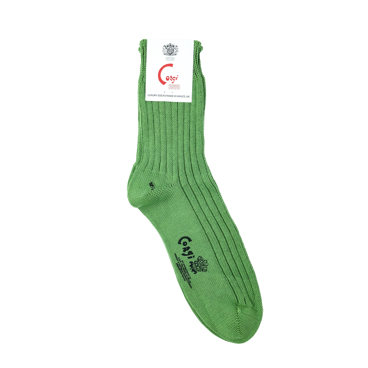 【MENS】SOFT COTTON 5×1 RIB SHORT SOCKS MINT