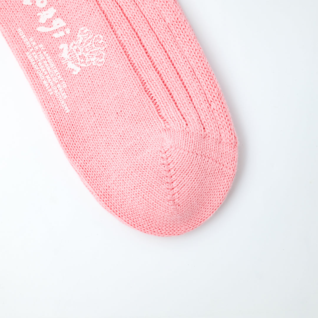 【WOMENS】SOFT COTTON 3×1 RIB SOCKS CORAL PINK