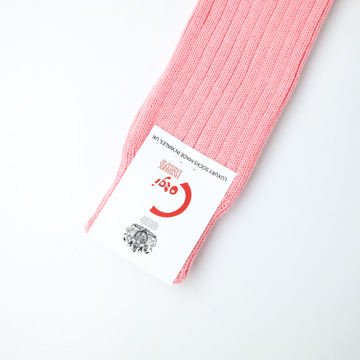 【WOMENS】SOFT COTTON 3×1 RIB SOCKS CORAL PINK
