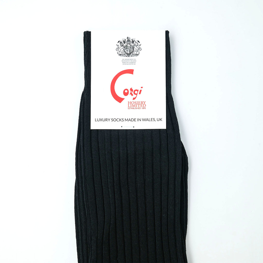 【MENS】FINE GAUGE RIB SOCKS BLACK