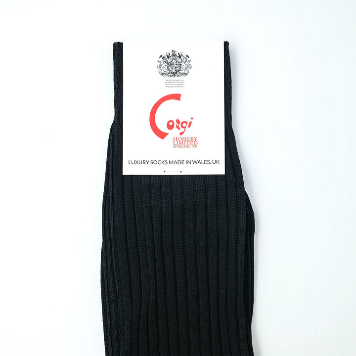 【MENS】FINE GAUGE RIB SOCKS BLACK