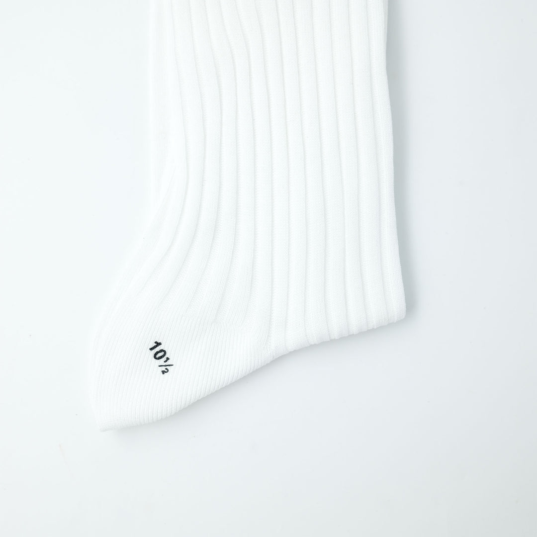 【MENS】FINE GAUGE RIB SOCKS WHITE