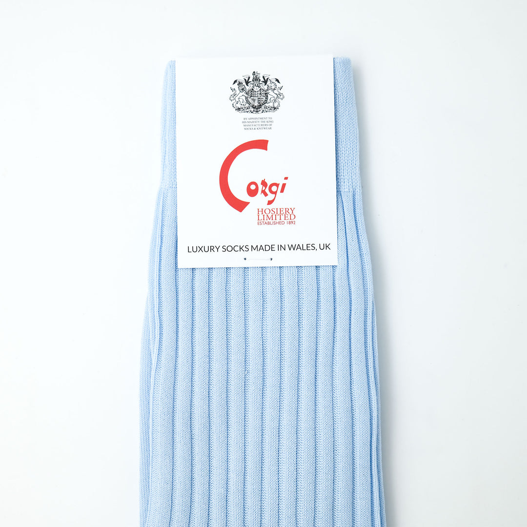 【WOMENS】FINE GAUGE WOMENS SOCKS SKY BLUE