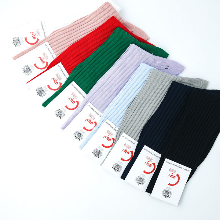 【WOMENS】FINE GAUGE WOMENS SOCKS RED