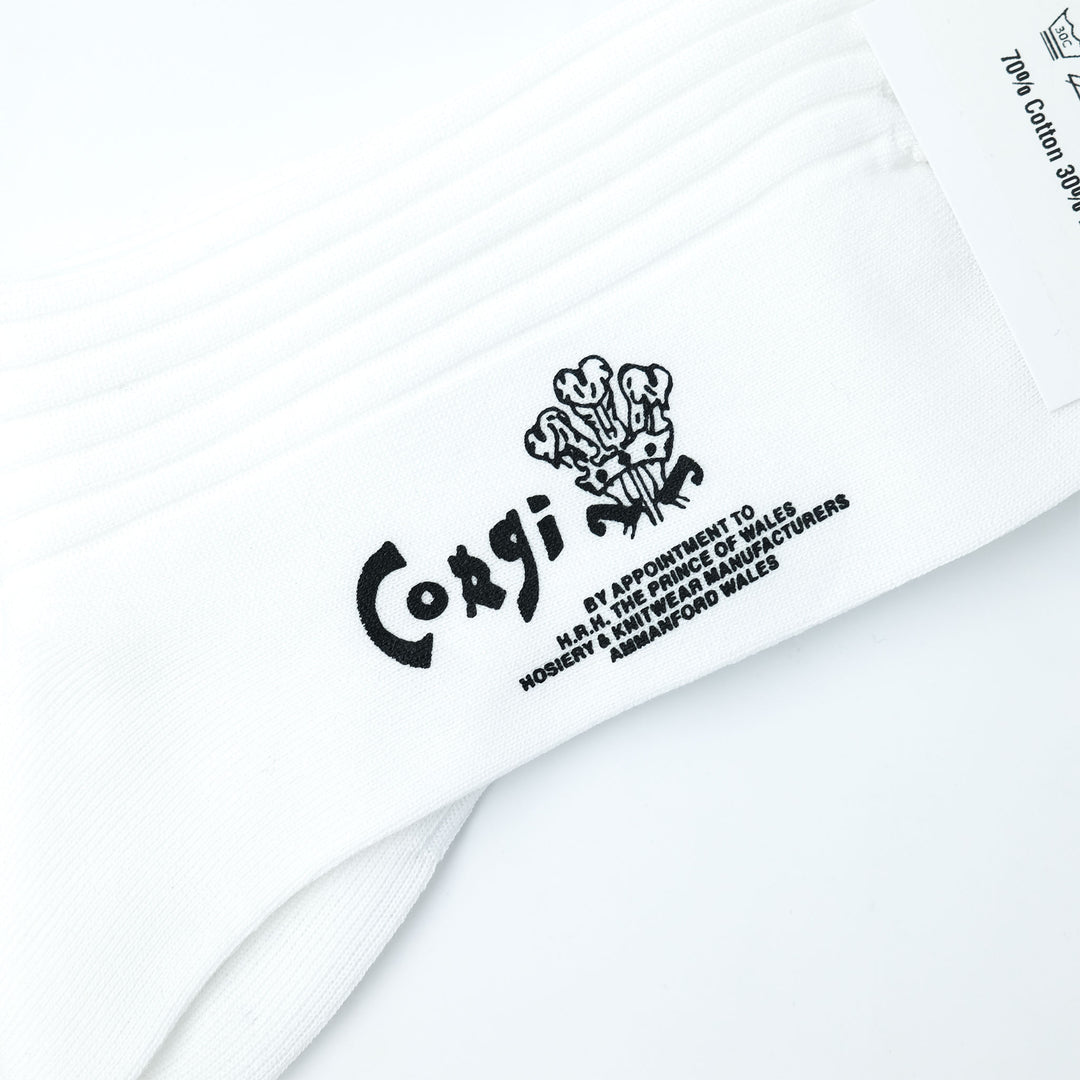 【MENS】FINE GAUGE RIB SOCKS WHITE