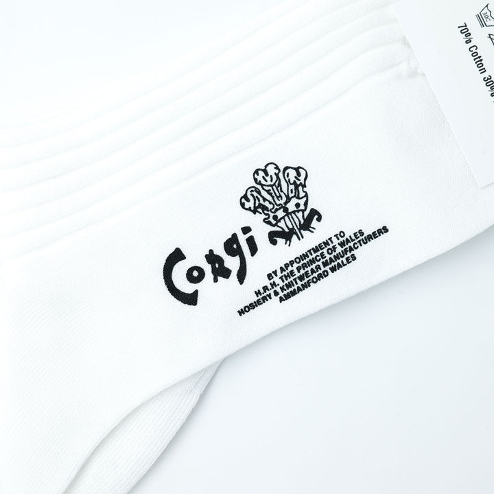 【MENS】FINE GAUGE RIB SOCKS WHITE