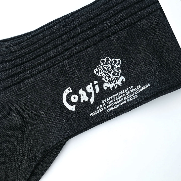 【MENS】FINE GAUGE RIB SOCKS CHARCOAL