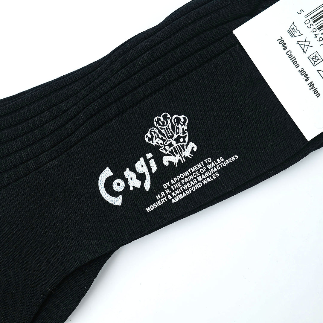 【MENS】FINE GAUGE RIB SOCKS BLACK