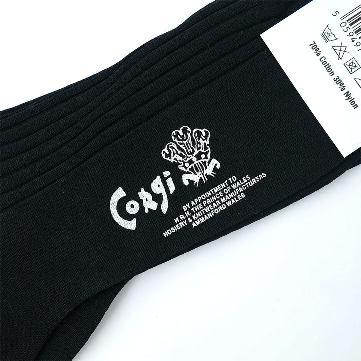 【MENS】FINE GAUGE RIB SOCKS BLACK