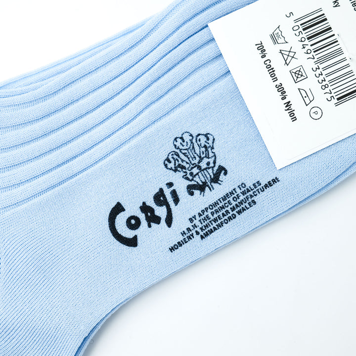 【WOMENS】FINE GAUGE WOMENS SOCKS SKY BLUE